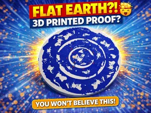 Flat Earth Map – Decorative 3D Print