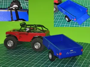 Trailer and hitch for SCX24 + working suspension