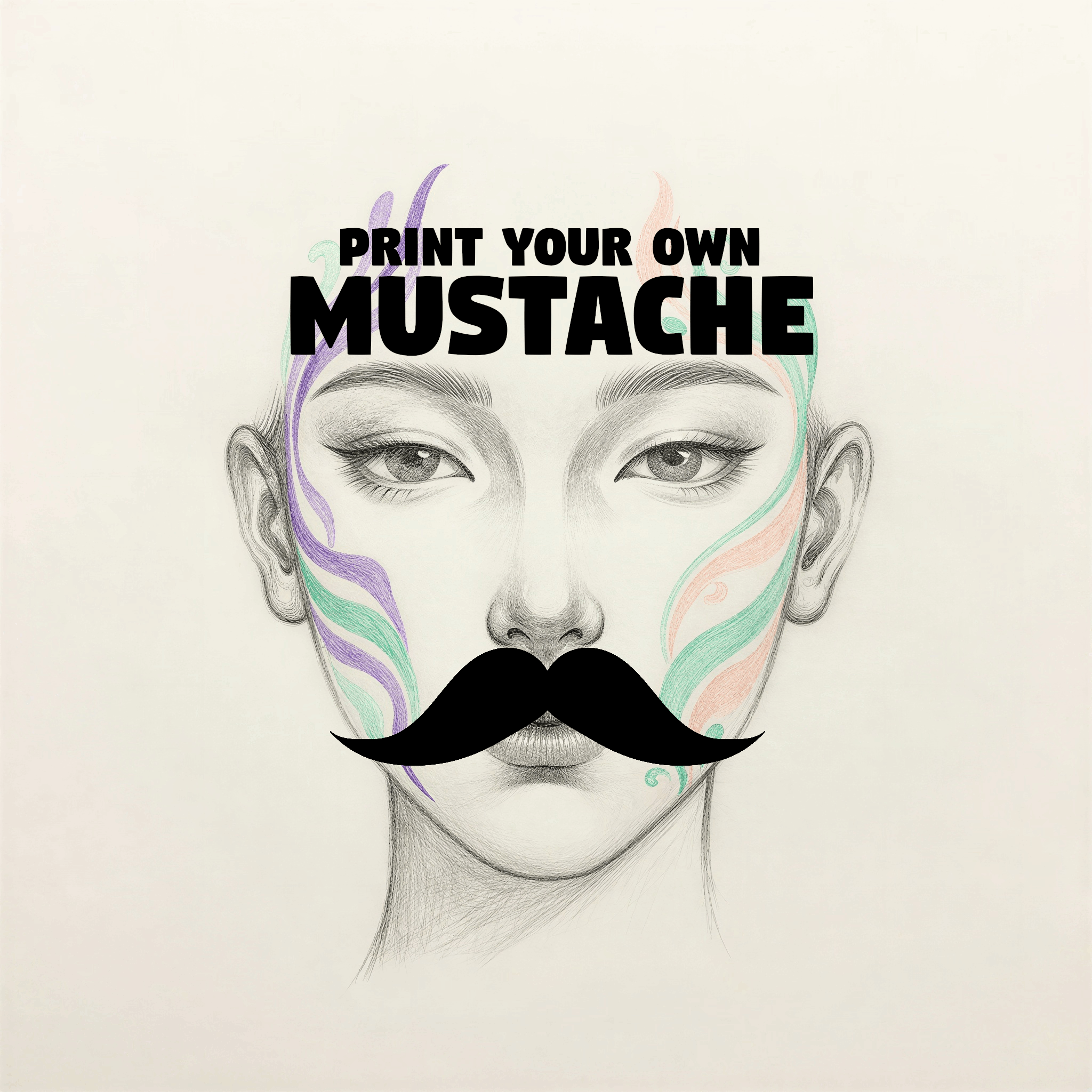 Print Your Own Moustache – 8 Clip-On Styles