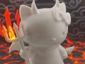 Hello Kitty démoniaque avec trident