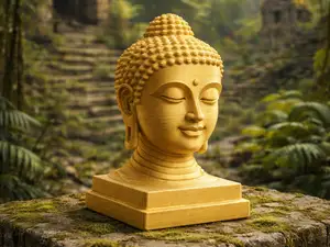 Tranquil Buddha Statue Head