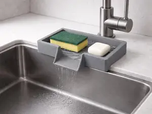 Schwamm/Sponge Ablage mit Abtropfablage & Auslauf