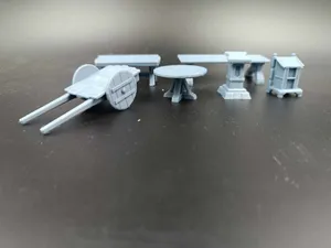 RPG accessories Pack – Tables, Cart & Podiums DnD