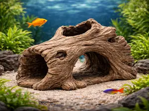 Natural Driftwood Aquarium Tunnel Cave