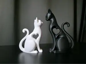 Stylized Love Cats Figurine Set