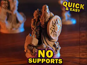 Supportless Dwarf Paladin - 28mm Miniature