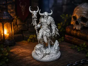 Dark Shaman Warrior-Fantasy Tribal Figurine
