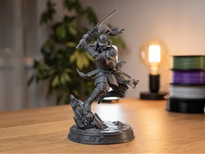 Action-Pose Samurai Statue