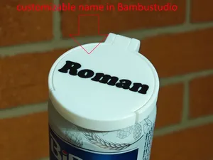 can lid cover with customizable name, or clear