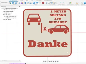 Schild 2 M. Abstand zur Ausfahrt