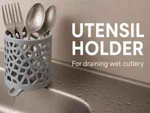 Modern Utensil Holder – Draining Cutlery Organizer