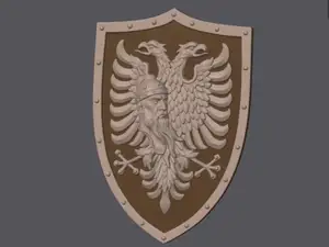 Skanderbeg Albanian Eagle Shield – 3D Wall Art