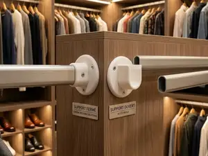 Support pour tringle de dressing / placard 
