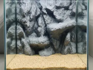 Realistic Mountain Rock Cliff Aquarium Background