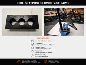 Vise jaws for servicing mountain bike seatposts