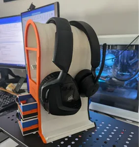 Large Dual Headset Rest with Compartments, Drawers