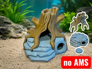 Aquarium Cave Decor with Hidden Chamber – No AMS