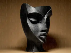 Abstract Woman Face Sculpture