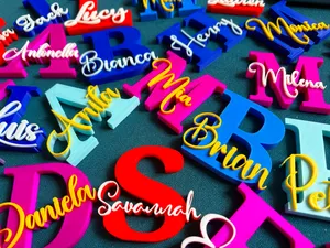 NAMES MIX NAMEN Initial letter + Name Tag Sign