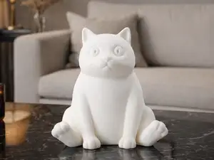 Puffy Cat – Cute Minimalist Sitting Cat Figurine