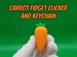 Carrot Fidget Clicker & Keychain - No AMS
