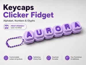 Keycaps Fidget Alphabet, Numbers, and Glyphs