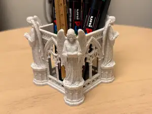 Gothic Cathedral Arches Pen Holder with Angels