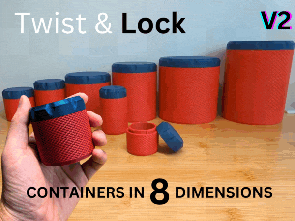 Twist & Lock Containers V2|8 Dimensions