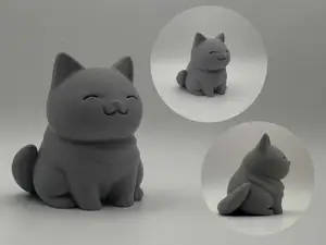 Chubby Sitting Cat – Cute Chibi Figurine