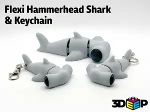Flexi Hammerhead Shark & Keychain