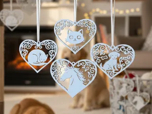 Pet Lover Heart Ornament Collection/ Cat & Dog