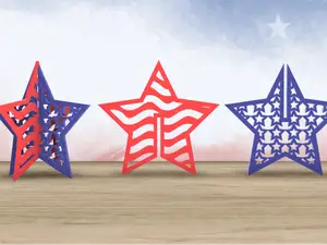 Patriotic 3D Standing Stars