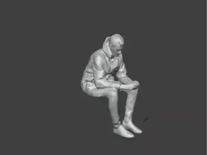 sitting man miniature sclae m=1:100