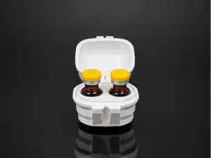 Compact 3ml Peptide vial case snapbox, (2 vials)