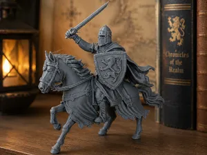 Medieval Knight on Horseback- Fantasy Miniature