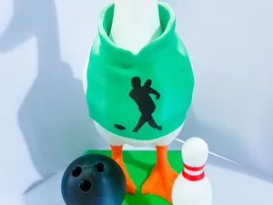 Bowling Shirt, Ball, and Pin Desk Goose Gear