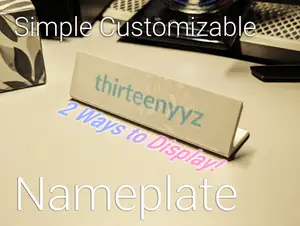 Simple Name Desk Display Nameplate (CUSTOMIZABLE)