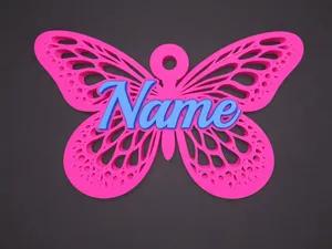 Custom Butterfly Name Keychain – Parametric