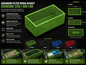 Aquarium Filter Media Basket – Diamond 200×100×90