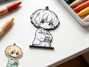 我妻善逸涂色画挂件-DIY涂鸦填色手工卡-儿童涂色画画玩具