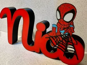 Letrero de Nombre Personalizado Spider-Man Chibi