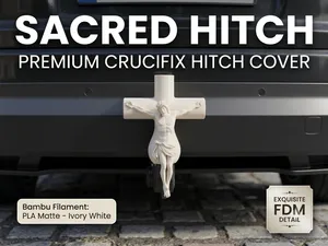 Sacred Crucifix Trailer Hitch Cover