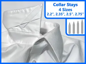 Collar Stays for Dress Shirts - Includes 4 Sizes