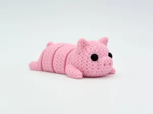 Knitted Articulated Pig Flexi Keychain