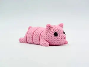 Knitted Articulated Pig Flexi Keychain