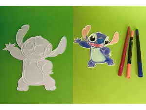 STITCH colouring coloring plate malvorlage