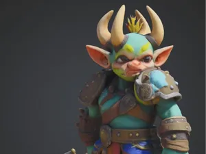 Gronk Ironhorn – Chibi Orc Crusher Miniature