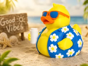 TrailQuackers Fun Beach Bod Dad Duck Duckie Beer!