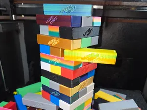 LAYER SHIFT FALLING TOWER GAME WOOD WEIGHT BLOCKS