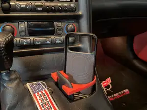 C5 corvette cup Holder w/ locking tab & phone slot
